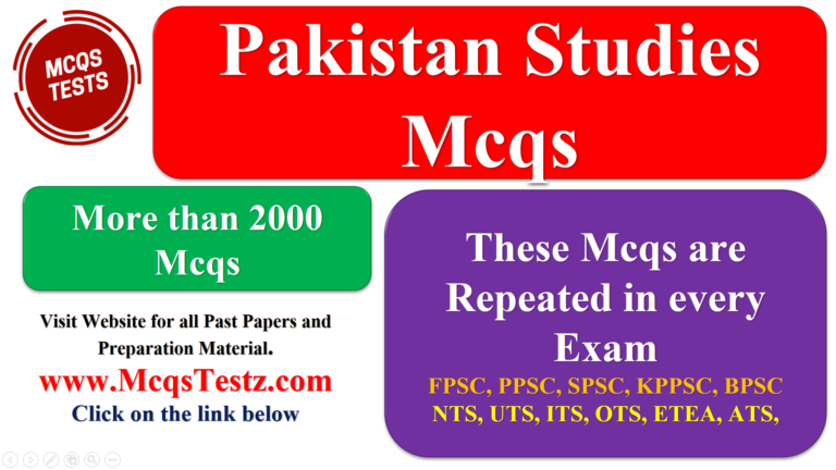 Pakistan Studies Mcqs