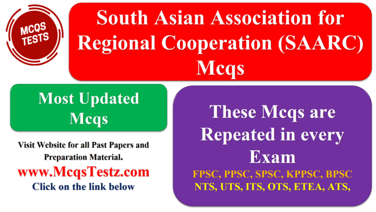 Sout Asian Association Regional Cooperation (SAARC) Mcqs