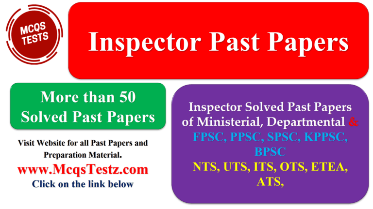 Inspector Solved Past Papers