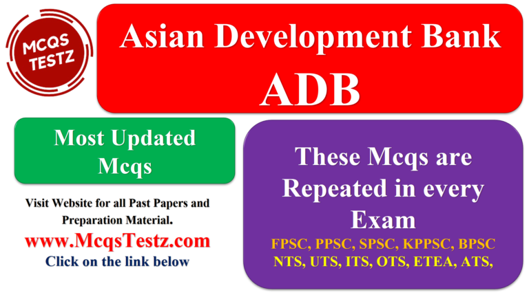 ADB - Asian Development Bank MCQs​